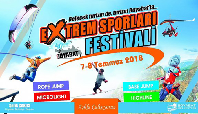 Boyabat’ta Ekstrem Spor Festivali başlıyor