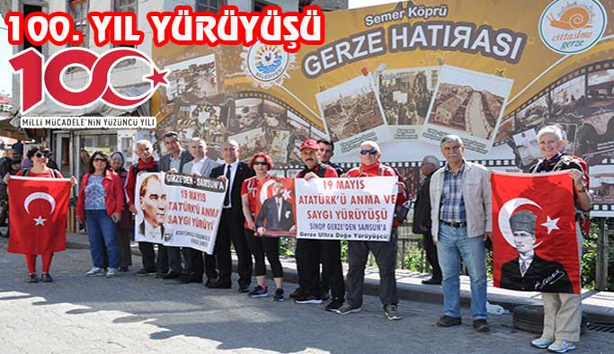 Gerze'den Samsun'a ATA'ya Saygı Yürüyüşü