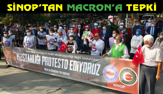 Sinop'tan, Macron'a Tekbirli Protesto