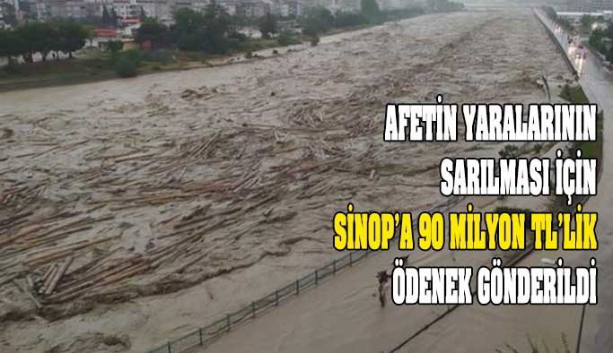 Sinop'a 90 milyon TL sel ödeneği