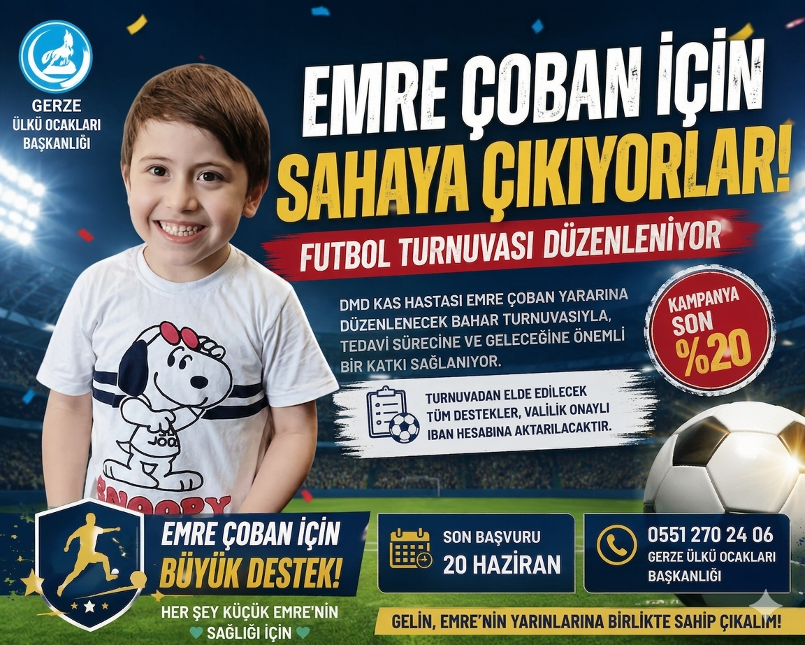 Sinoplu DMD Hastası Emre Çoban İçin Dayanışma Turnuvası Düzenleniyor