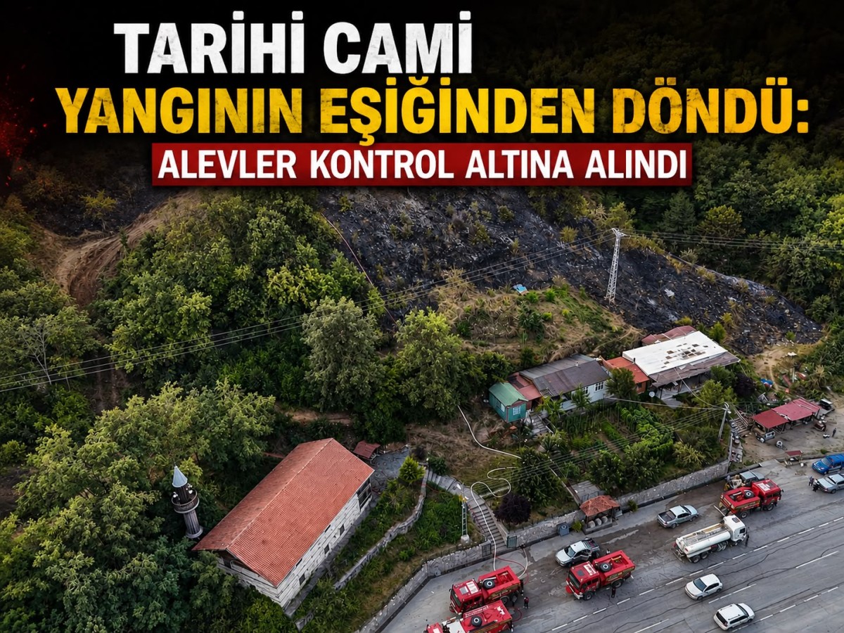 Derecuma' daki Yangın Kontrol Altına Alındı: Alevler Tarihi Camiye Ulaşmadan Söndürüldü