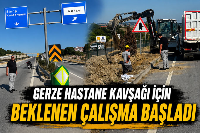 Gerze Hastane Kavşağı’nda Aydınlatma Çalışmaları Başladı