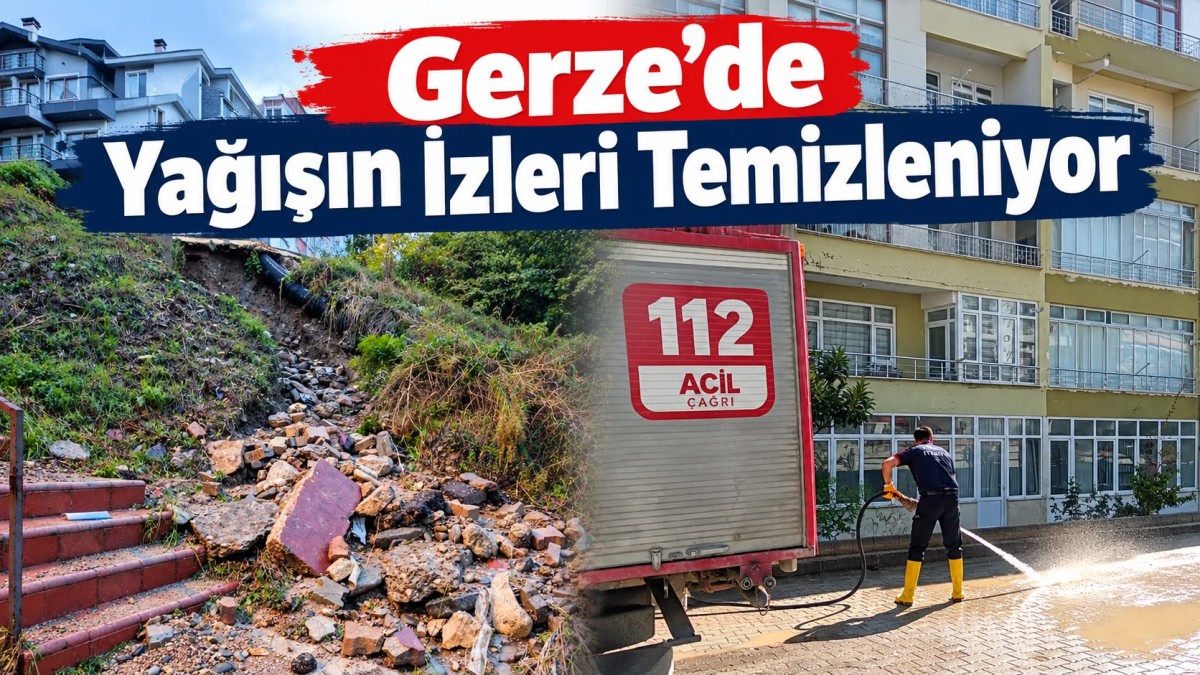 Gerze’de Yoğun Yağış Sonrası Temizlik Çalışması